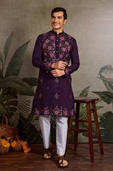 Purple Kurta Set for Mens Wear